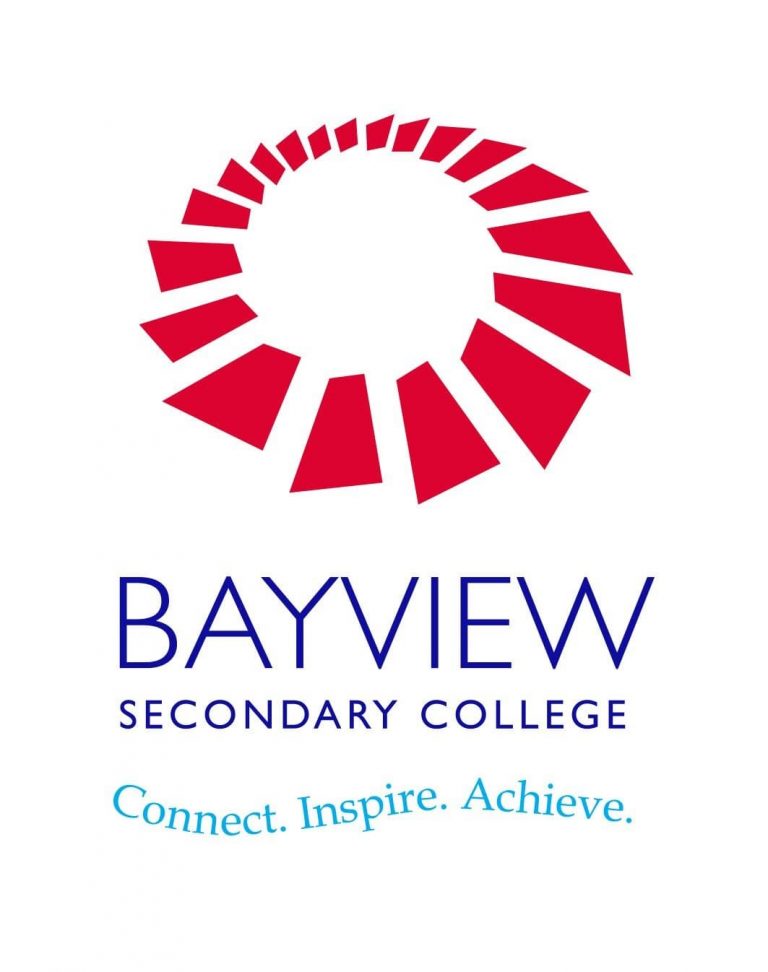 Bayview Secondary College logo. Includes text 'Connect. Inspire. Achieve.'
