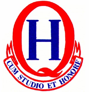 Queechy High School logo. Includes latin text ' Cum studio et honore'.