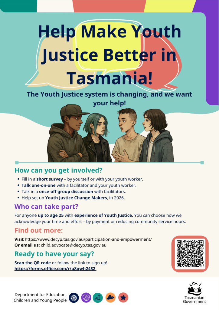 printable copy of the Youth Justice Change Makers recruitment poster