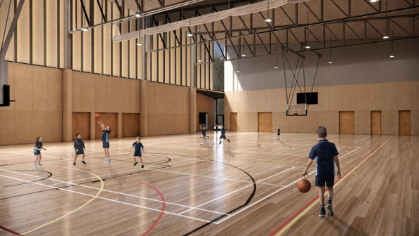 Artist impression of the inside of new gymnasium